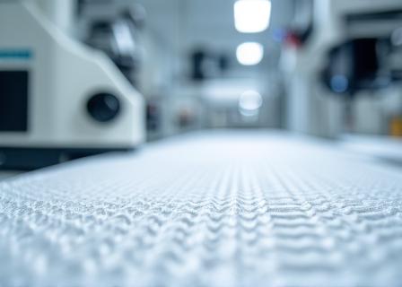 Industrial laboratory setting showing technical medical fabrics